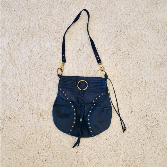 Aaneta Leather Hobo Crossbody With Studs - Picture 2 of 6